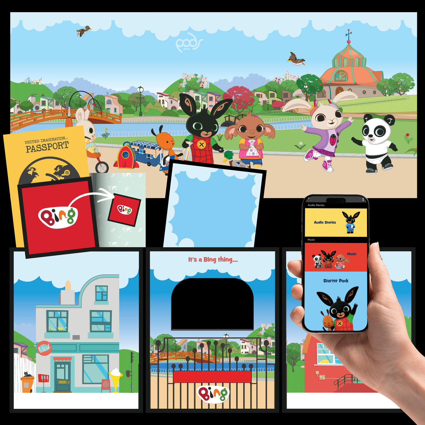 PODSgo It's a Bing Thing! Adventure Jacket Set – Bing-themed inner and outer jackets for a PODSgo sensory play space.