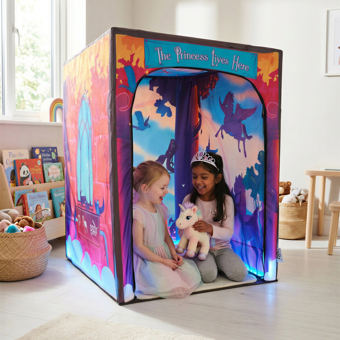Magical Princess Palace PODSgo pop up play tent in a playroom, view 1