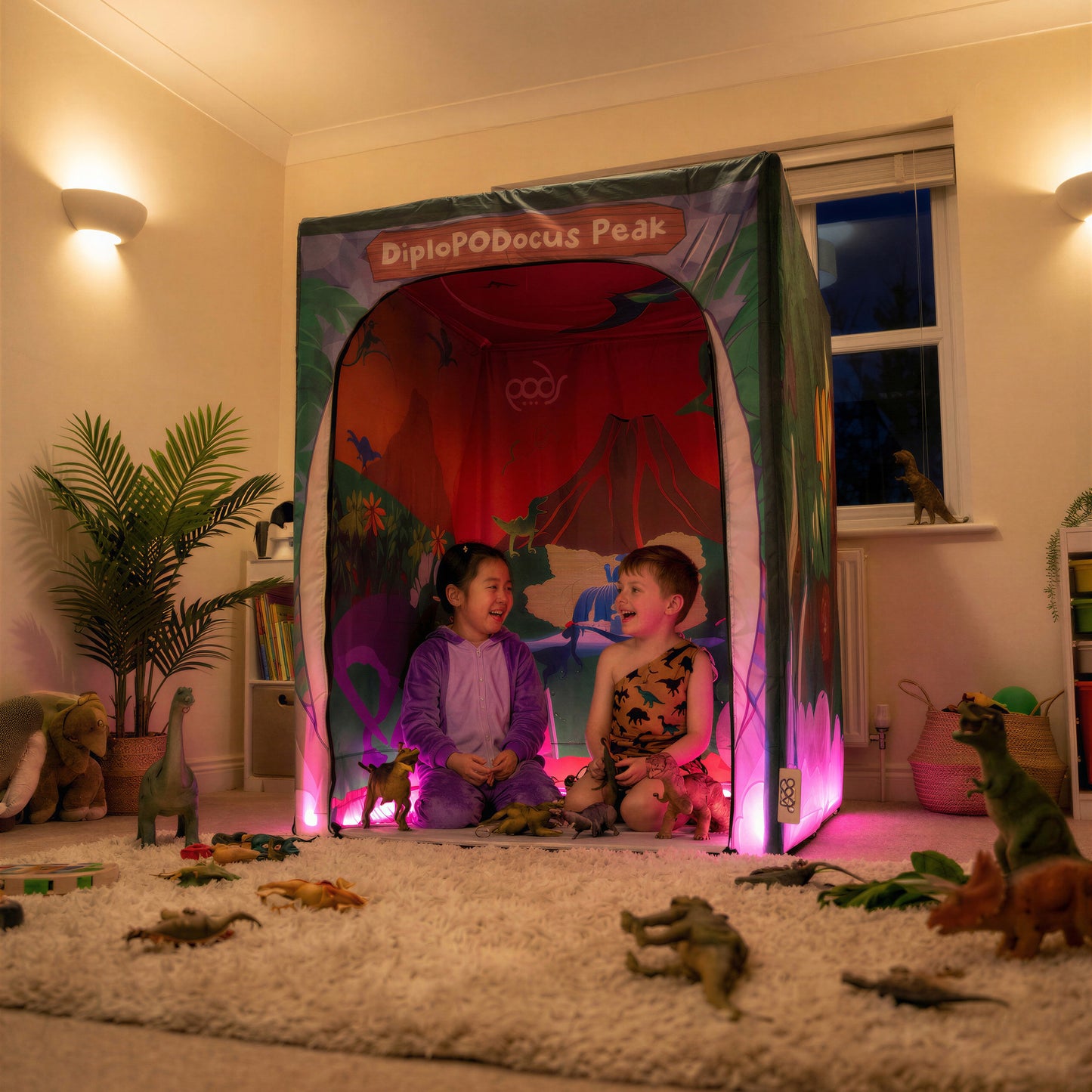 Walking With Dinosaurs PODSgo pop up play tent in a playroom, view 4