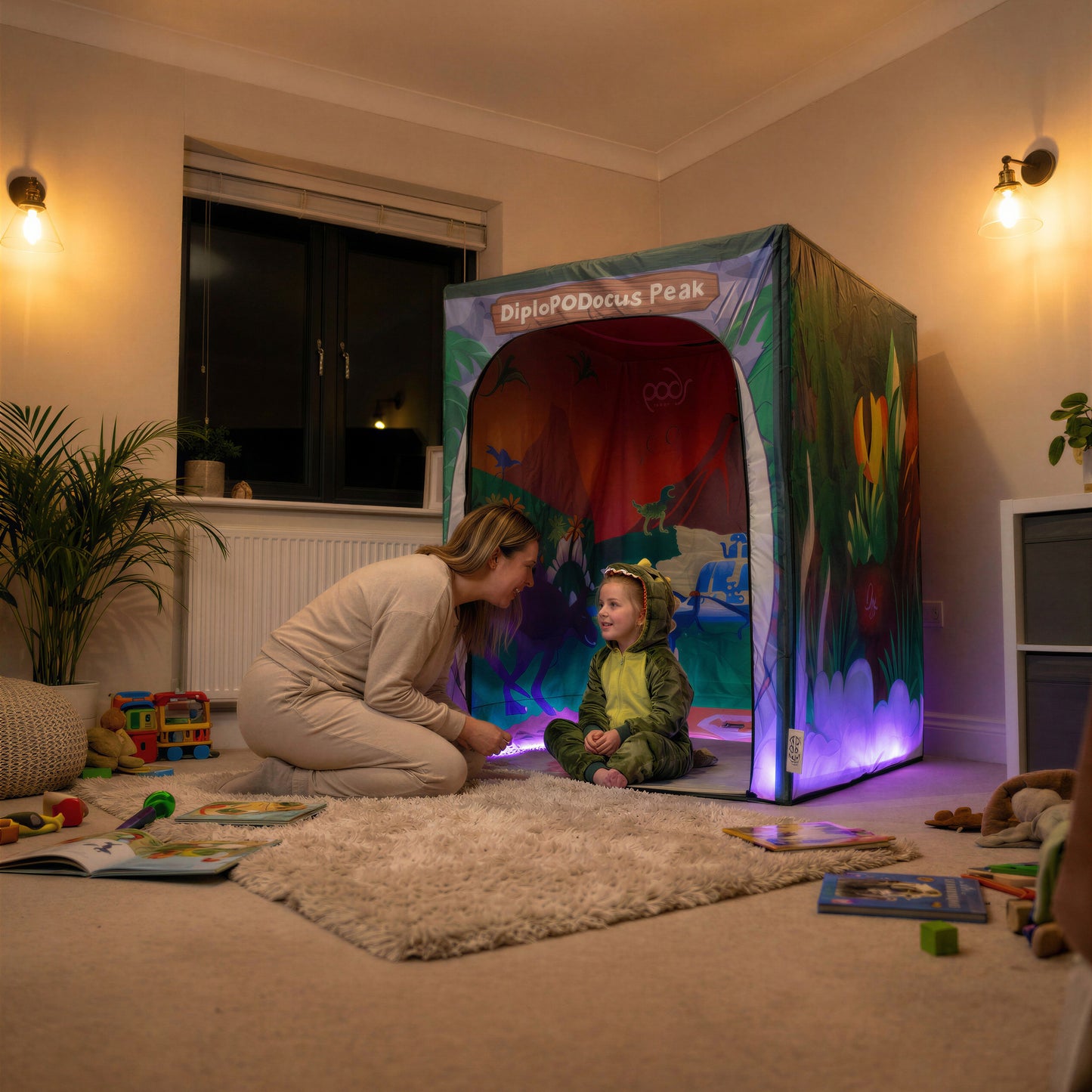 Walking With Dinosaurs PODSgo pop up play tent in a playroom, view 5
