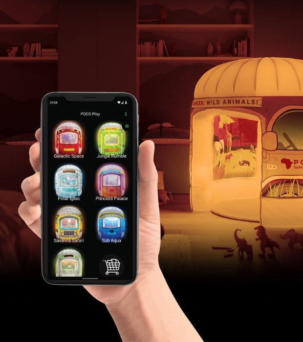 Parent and child using tablet with PODS app